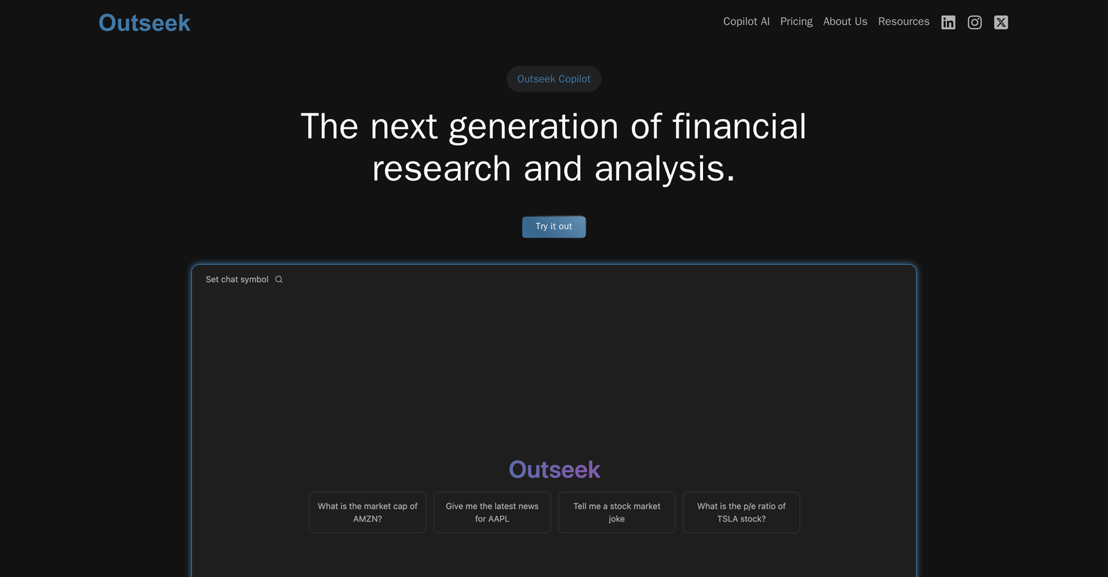 Outseek Financial Terminal Ve Borsa Analizi İçin  Yapay Zeka